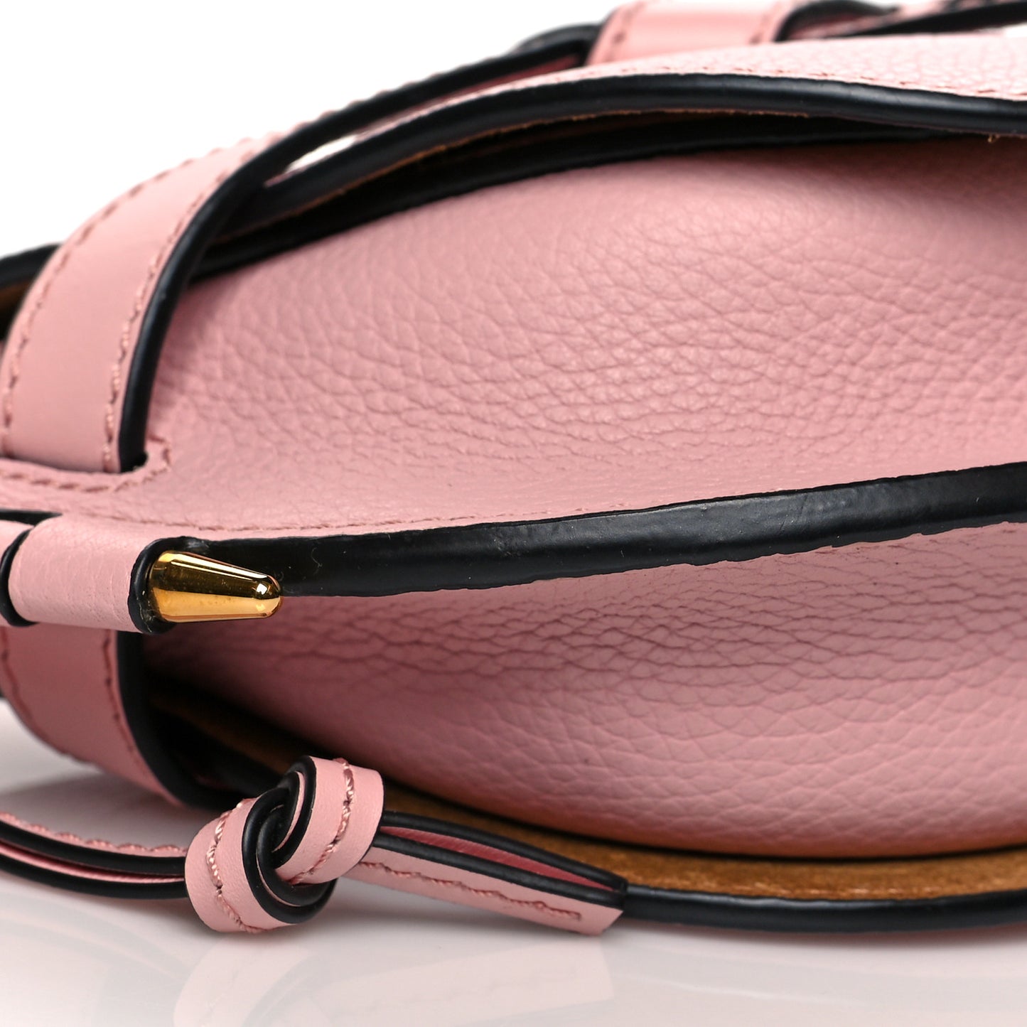 Grained Calfskin Mini Gate Crossbody Bag Pastel Pink