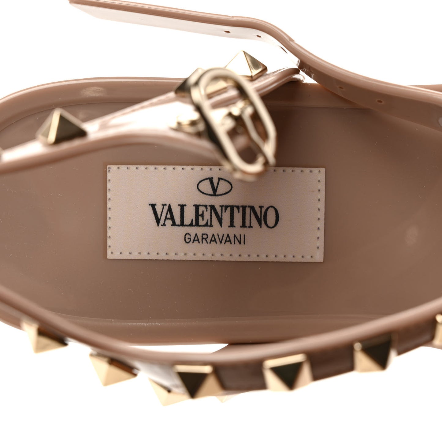 PVC Jelly Rockstud Caged Sandals 38 Poudre