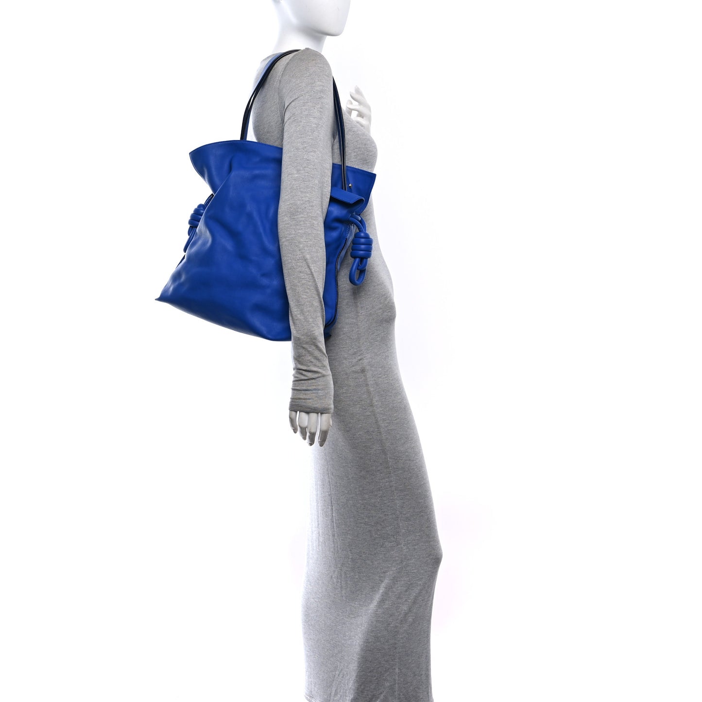 Calfskin Flamenco Knot Bag Blue