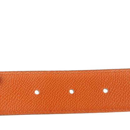 Hermes Swift Epsom 32mm Belt Strap 80 Black Orange 4 of 6