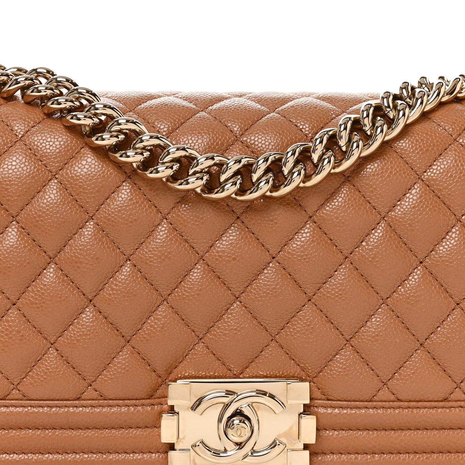 Chanel Caviar Quilted Medium Boy Flap Brown 8 of 10