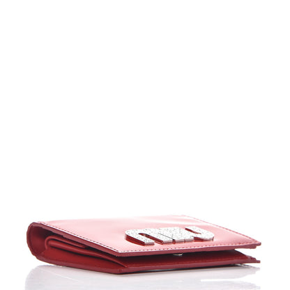 Miu Miu Vernice Crystal Logo Wallet Red 4 of 8