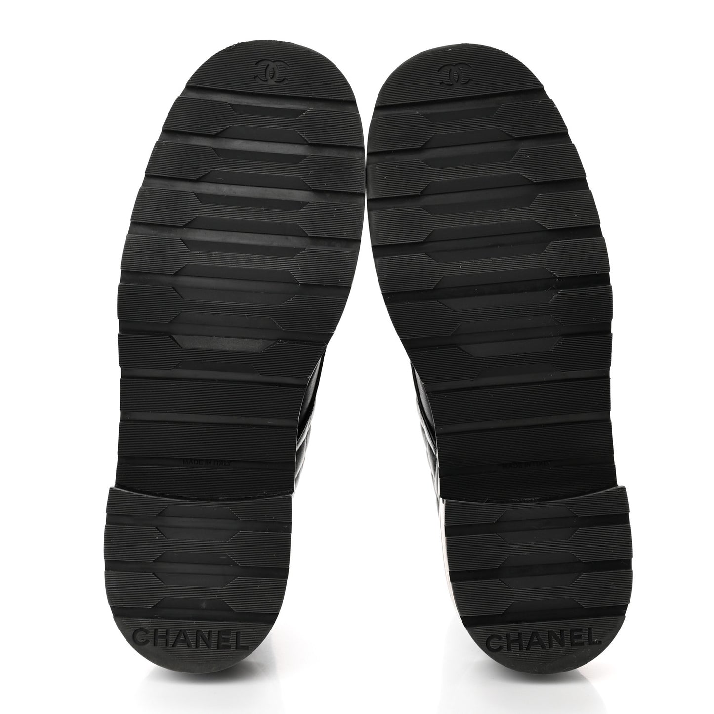Shiny Lambskin Quilted Lace Up Combat Boots 40.5 Black