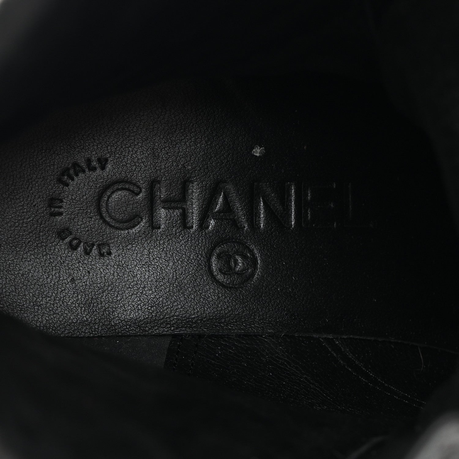 Chanel Calfskin Quilted Lace Up Combat Boots 37 Black 6 of 9