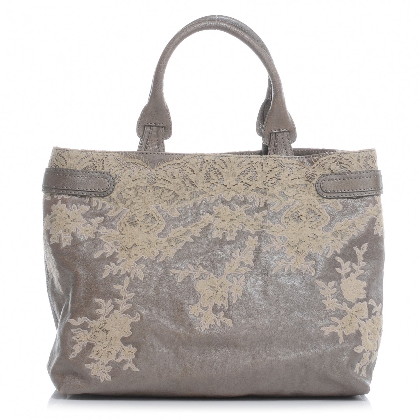 Leather Urban Lace Tote Taupe