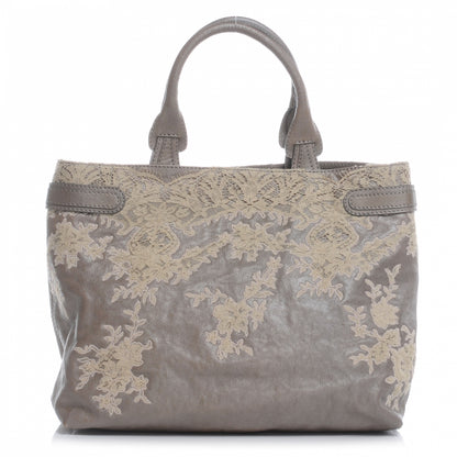 Valentino Garavani Leather Urban Lace Tote Taupe 1 of 6