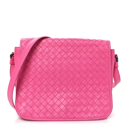 Bottega Veneta Nappa Intrecciato Crossbody Messenger Flap Fuchsia 1 of 10