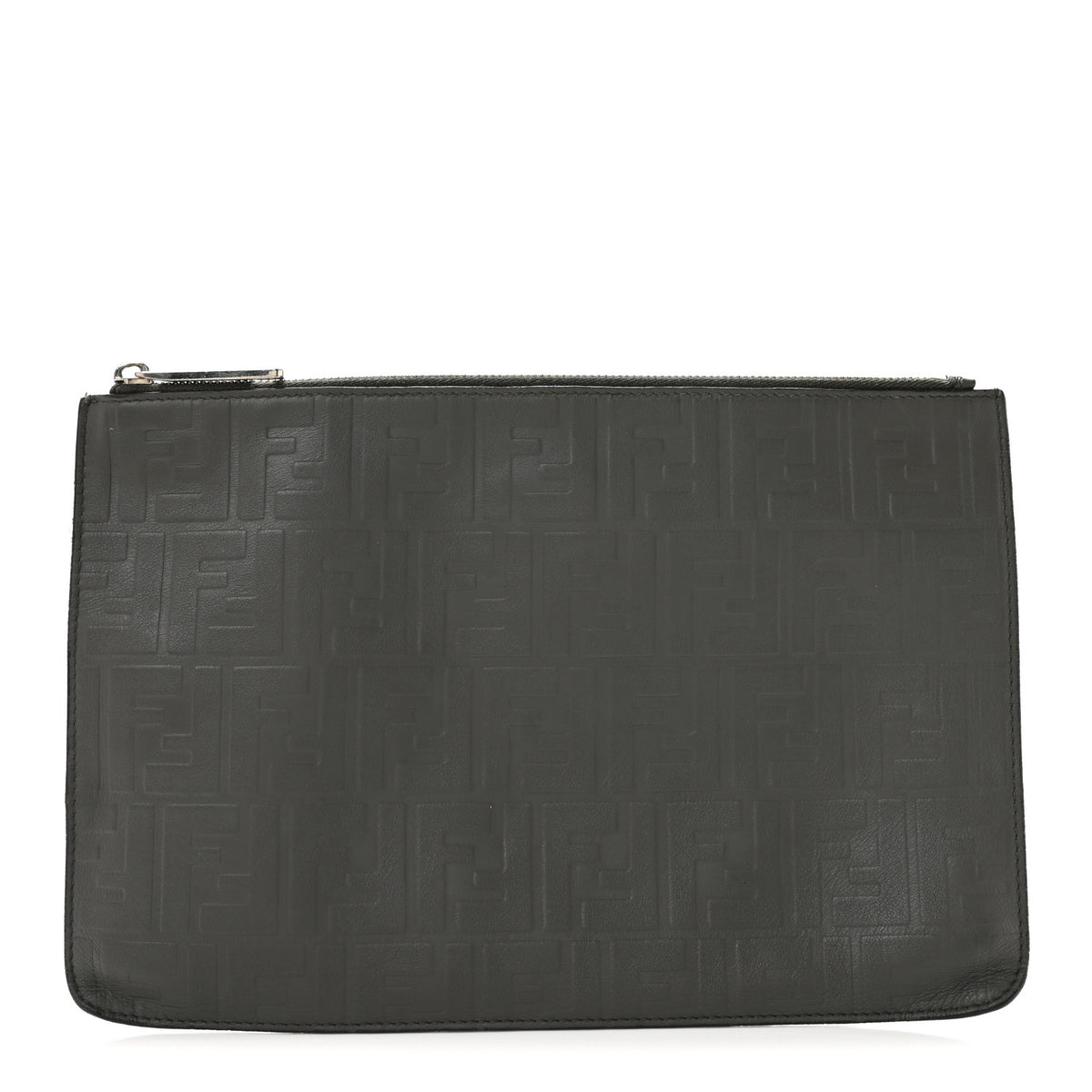 Vitello Grace FF 1974 Embossed Flat Pouch Anthracite