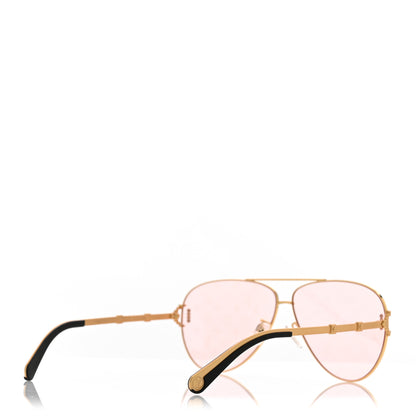 Louis Vuitton Metal Pilot Sunglasses Z1432E Gold 4 of 7