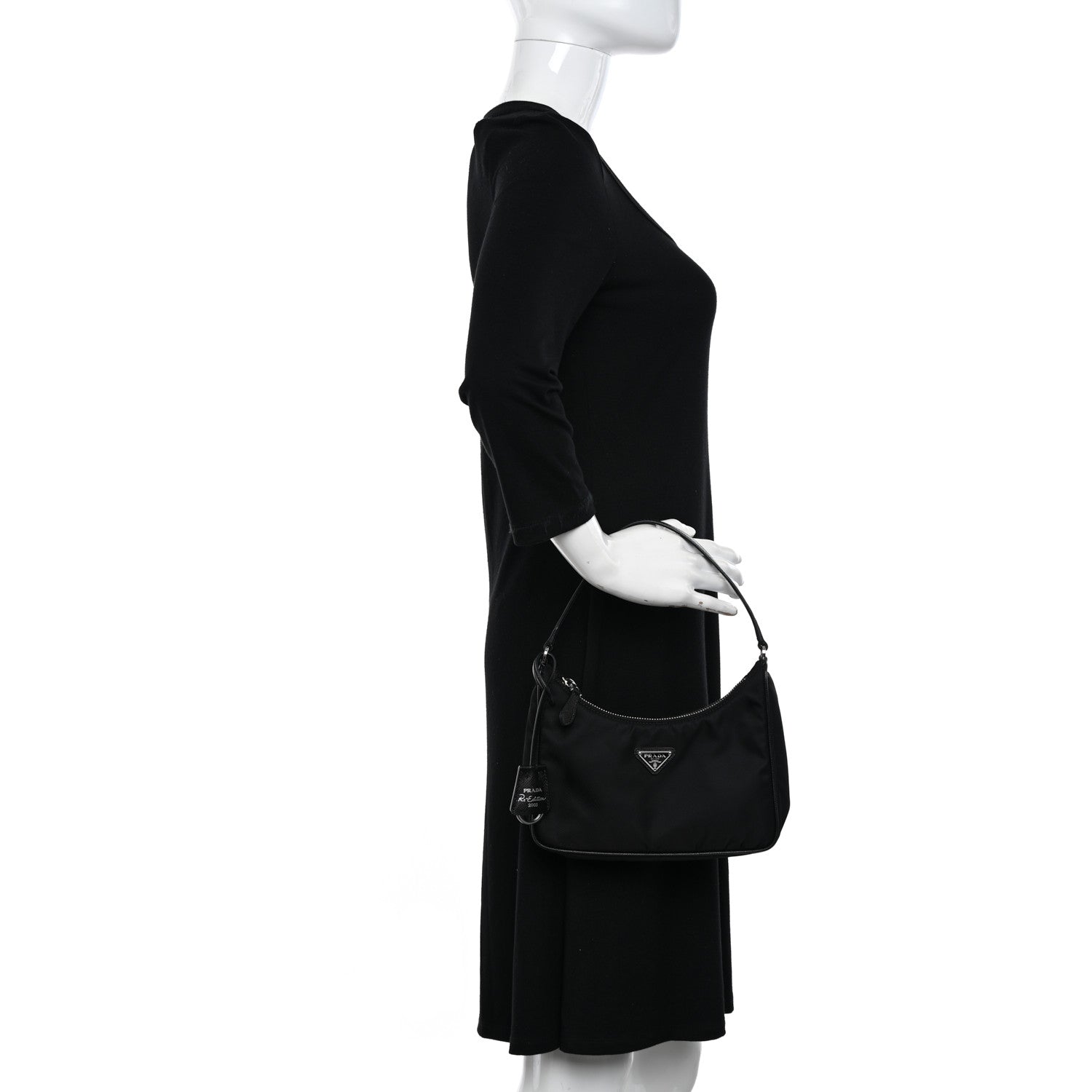 Prada Tessuto Nylon Mini Re-Edition 2000 Bag Black 2 of 9