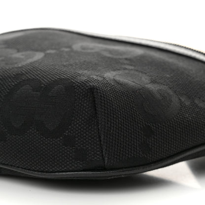 Gucci Monogram Jumbo GG Textured Dollar Calfskin Web Belt Bag Black 9 of 9