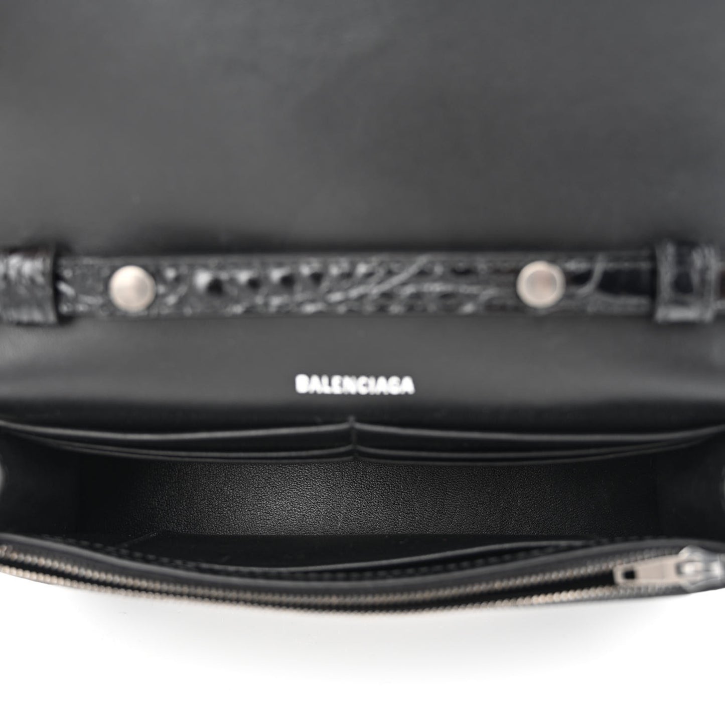 Shiny Calfskin Monochrome Crocodile Embossed Hourglass Chain Bag 1000