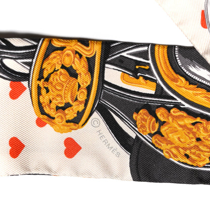 Hermes Silk Brides de Gala Love Twilly Creme Vieil Or Black 3 of 5