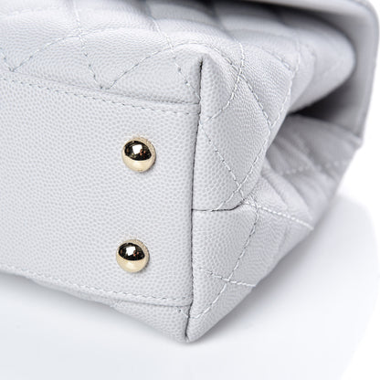 Chanel Caviar Quilted Mini Coco Handle Flap Light Grey 6 of 12