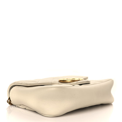 Gucci Calfskin Matelasse Super Mini GG Marmont Shoulder Bag White 4 of 9