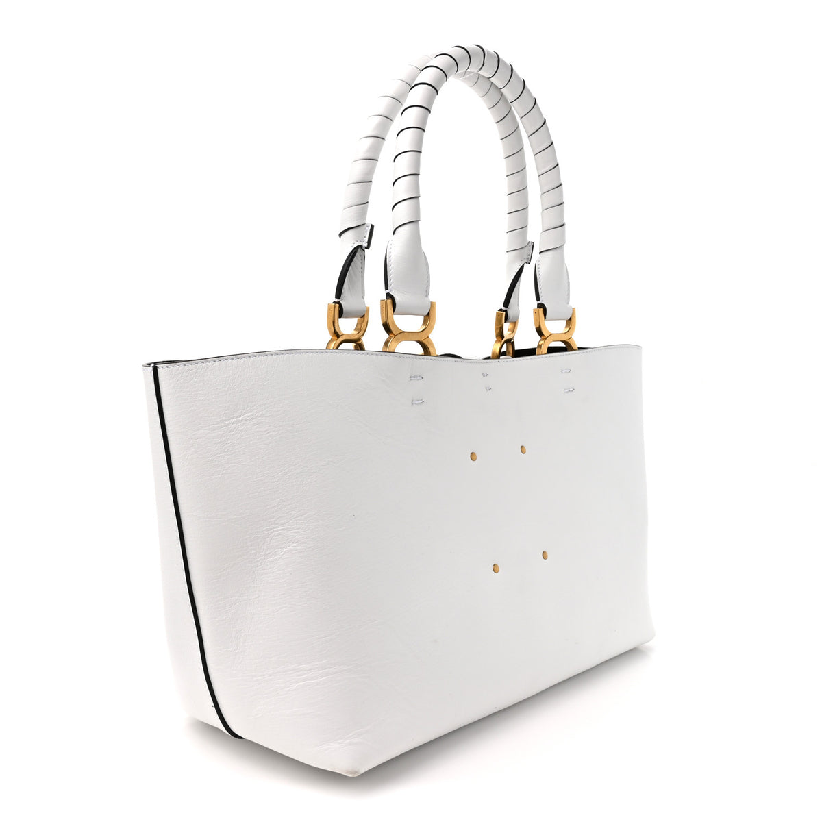 Calfskin Small Marcie Tote White