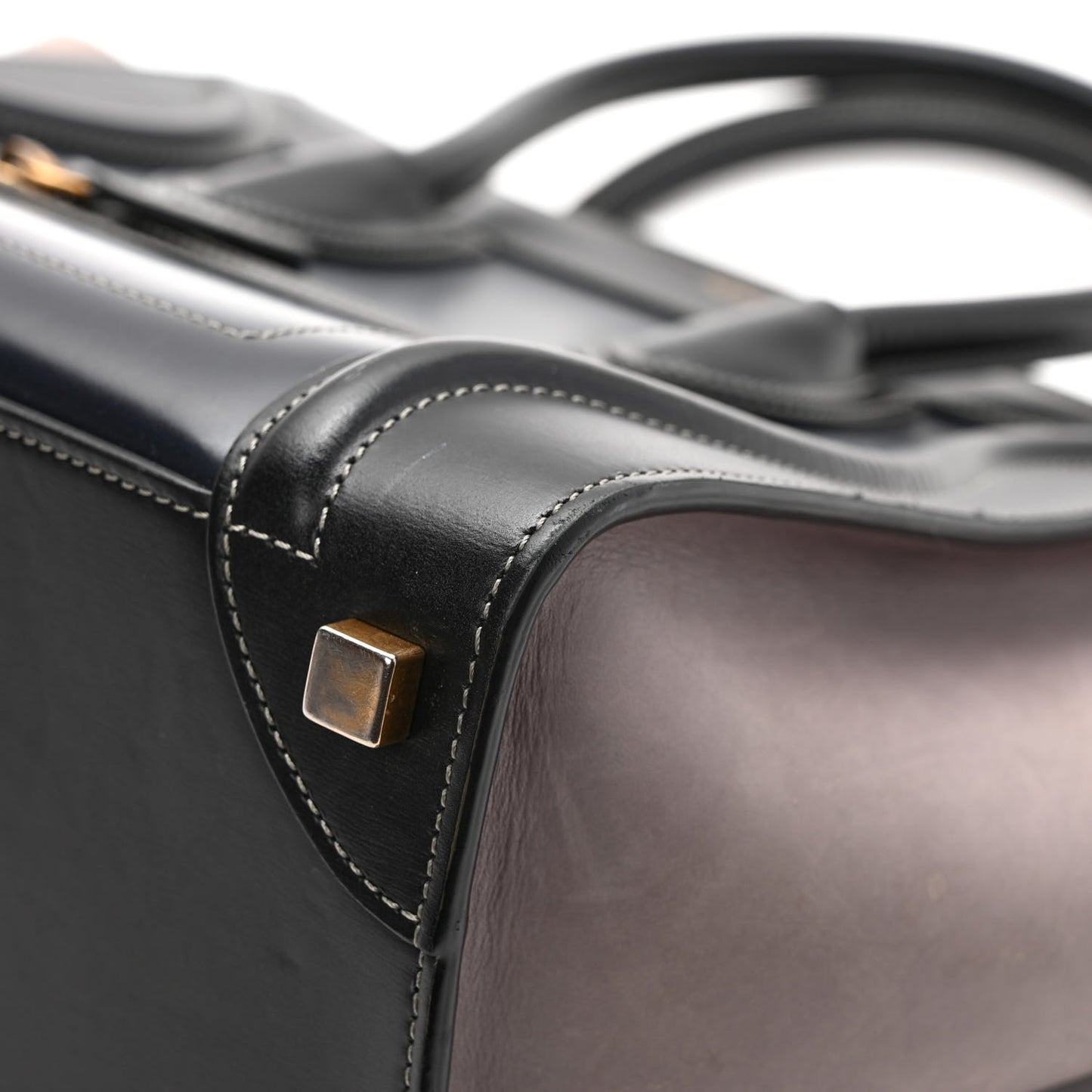 Glazed Calfskin Micro Tri-Color Luggage Dark Blue