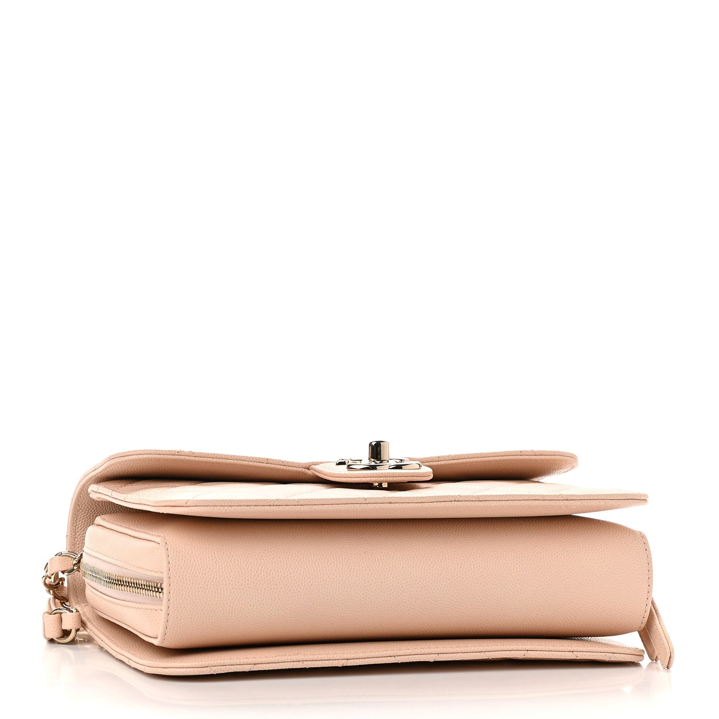 Caviar Quilted Large Like A Wallet Flap Light Beige