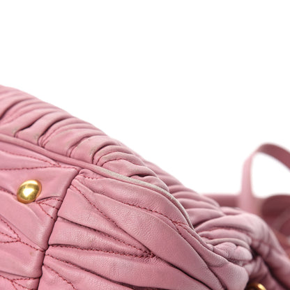 Miu Miu Nappa Matelasse Top Handle Bowler Rosa 9 of 13