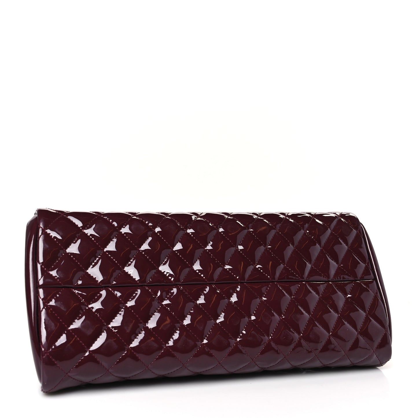 Patent Quilted Medium Just Mademoiselle Bowling Bag Burgundy