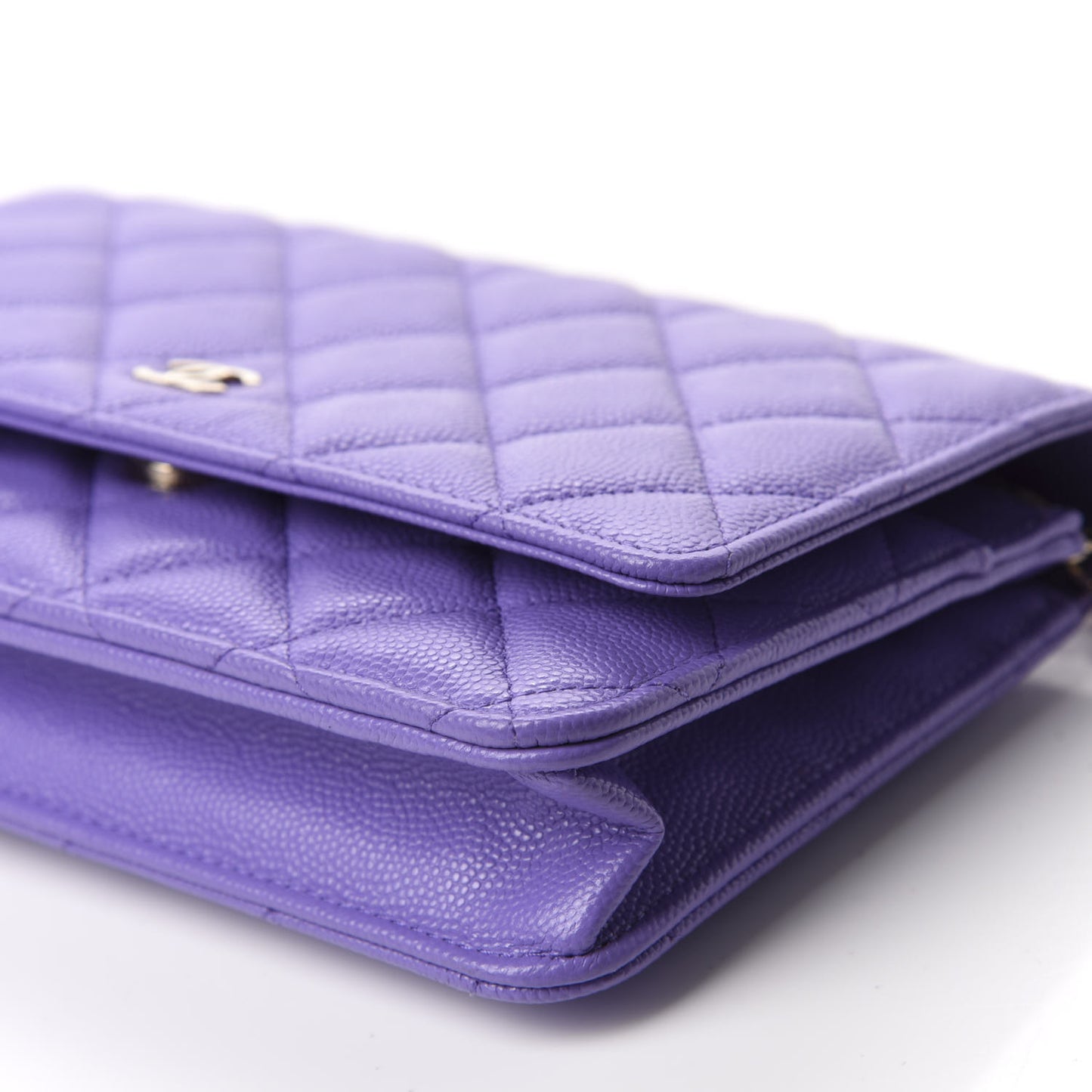 Caviar Quilted Wallet On Chain WOC Purple