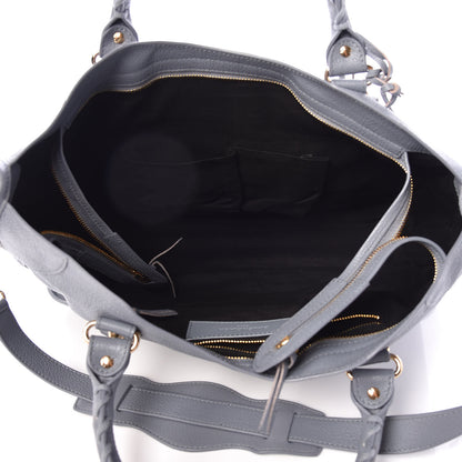 Balenciaga Chevre Gold Metallic Edge Hardware City Bleu Acier 5 of 12