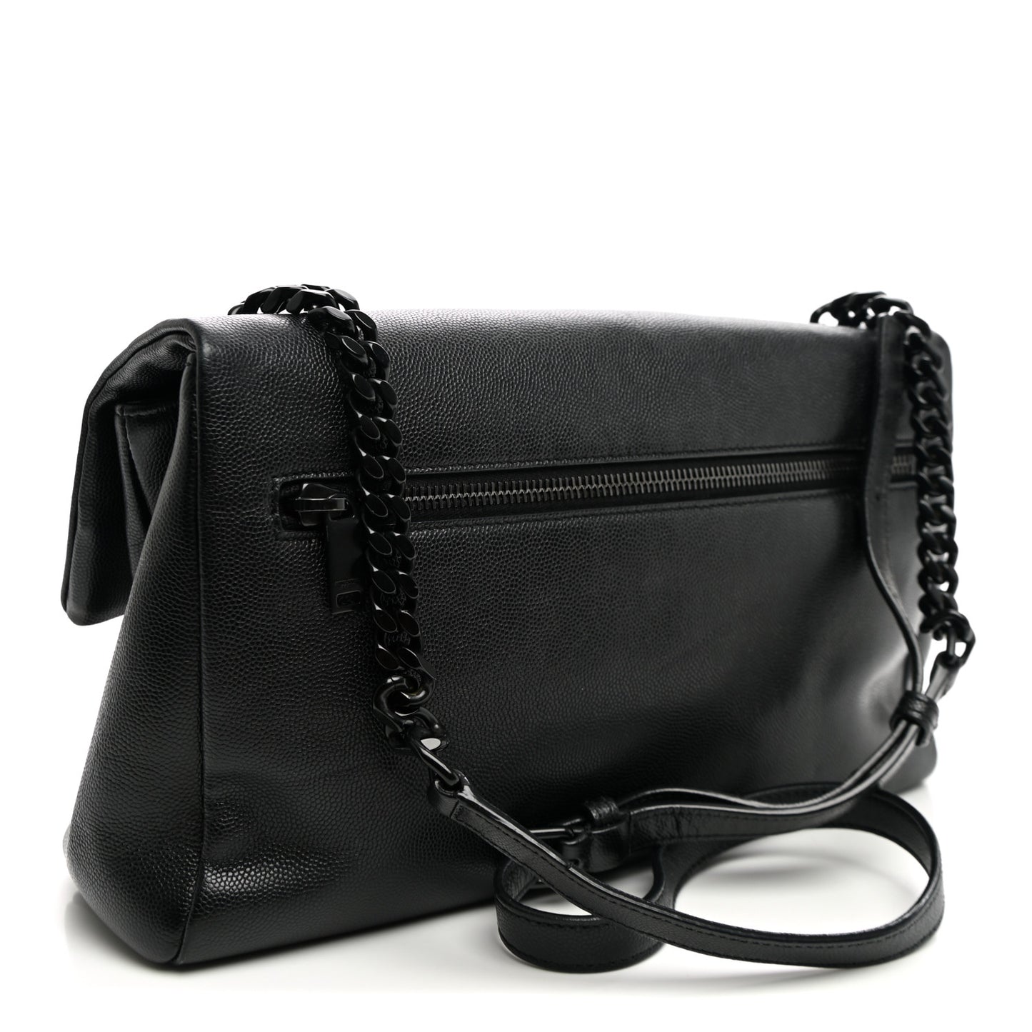 Grain De Poudre Medium West Hollywood Monogram Fold-Over Black