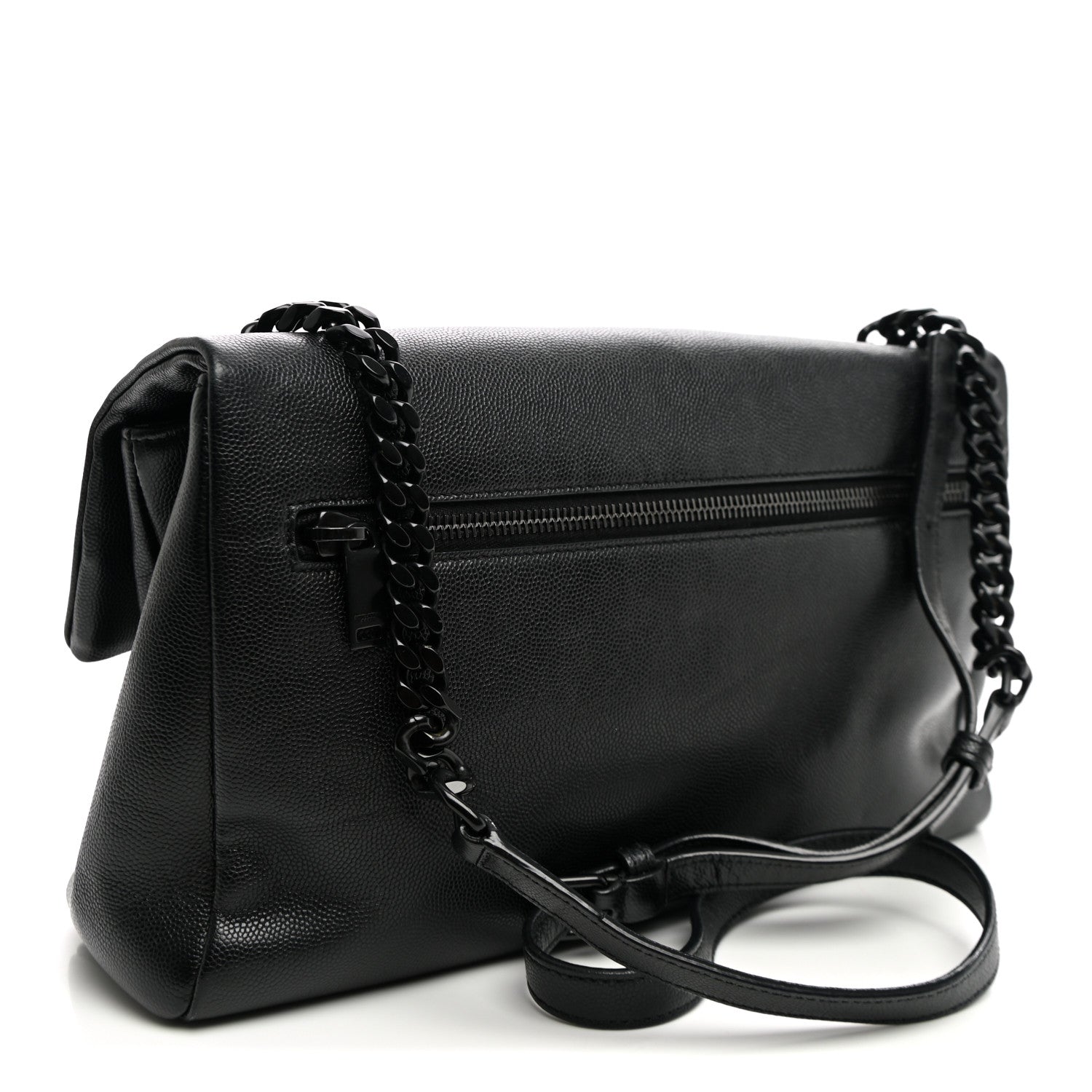 Saint Laurent Grain De Poudre Medium West Hollywood Monogram Fold-Over Black 3 of 9