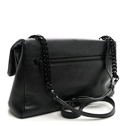 Saint Laurent Grain De Poudre Medium West Hollywood Monogram Fold-Over Black 3 of 9