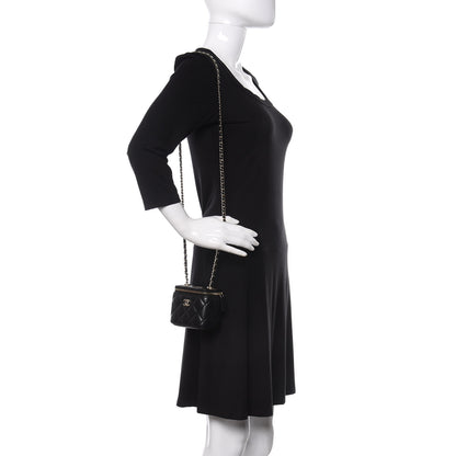Chanel Lambskin Quilted Trendy Mini Vanity Case With Chain Black 2 of 11