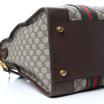 Gucci Soft GG Supreme Monogram Web Neo Vintage Duffle Bag Beige New Acero Crop 5 of 9