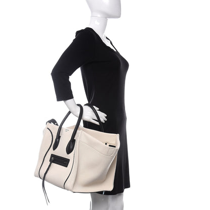 Celine Cotton Canvas Medium Phantom Luggage White Black 2 of 12