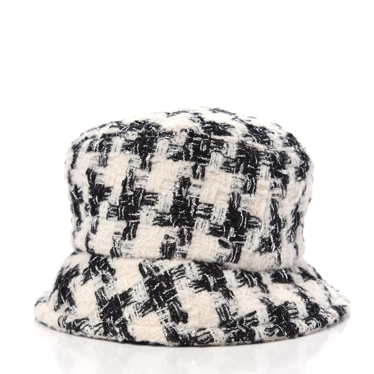 Chanel Tweed Bucket Hat S White Black 4 of 6