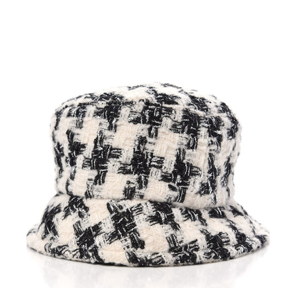 Chanel Tweed Bucket Hat S White Black 4 of 6