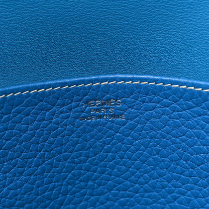 Hermes Taurillon Clemence Halzan 31 GM Bleu Zanzibar 6 of 9