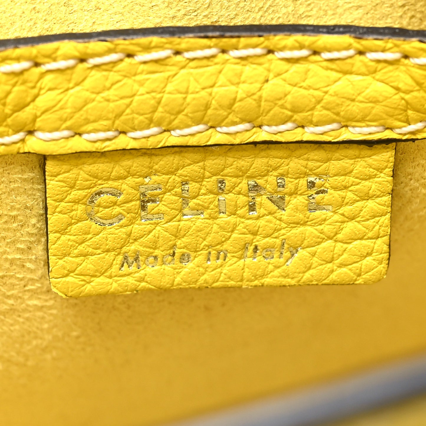 Drummed Calfskin Nano Luggage Citron