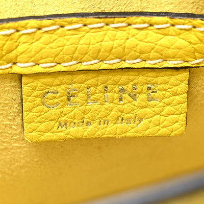 Celine Drummed Calfskin Nano Luggage Citron 6 of 16