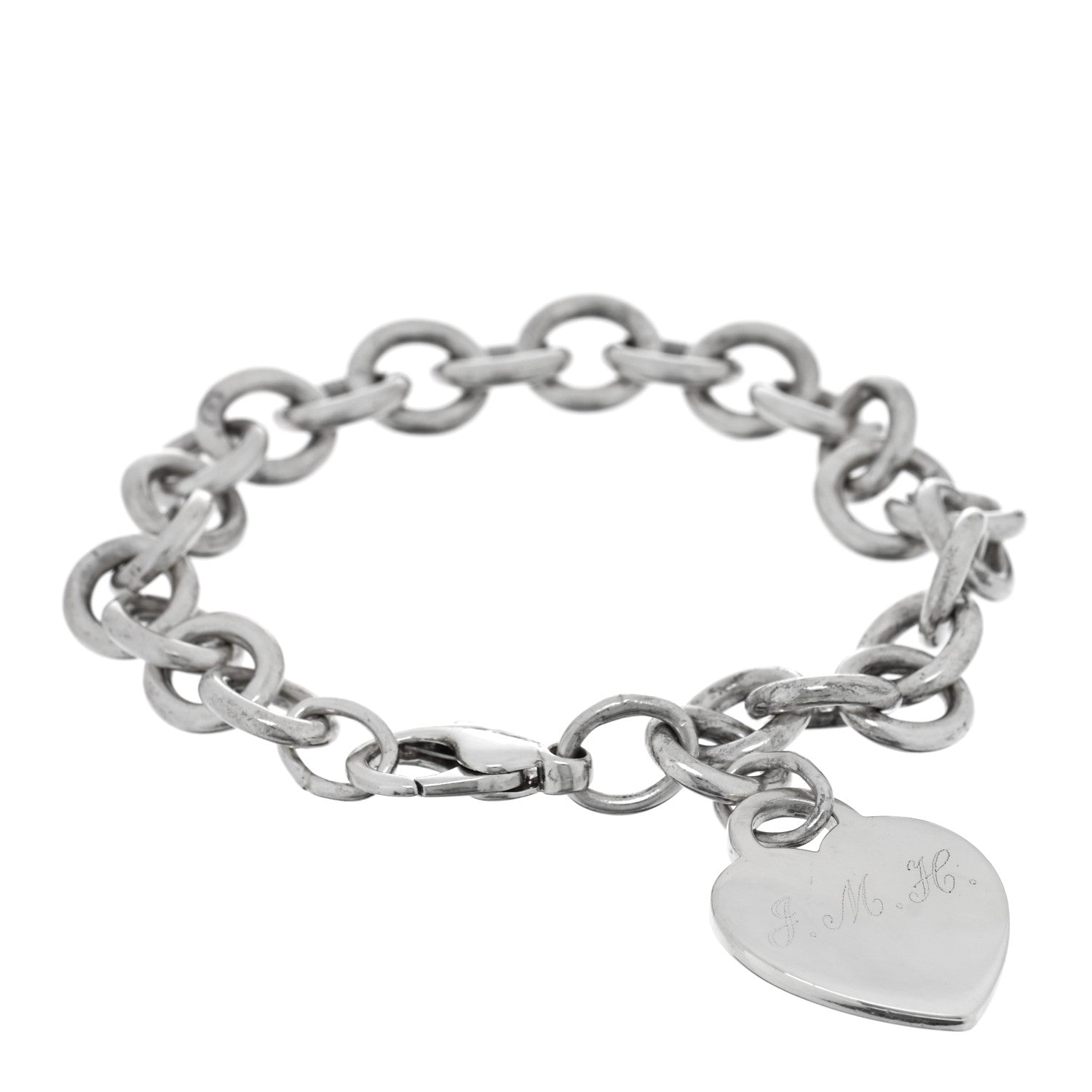 Tiffany Sterling Silver Heart Tag Charm Bracelet 1 of 4