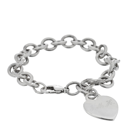 Tiffany Sterling Silver Heart Tag Charm Bracelet 1 of 4