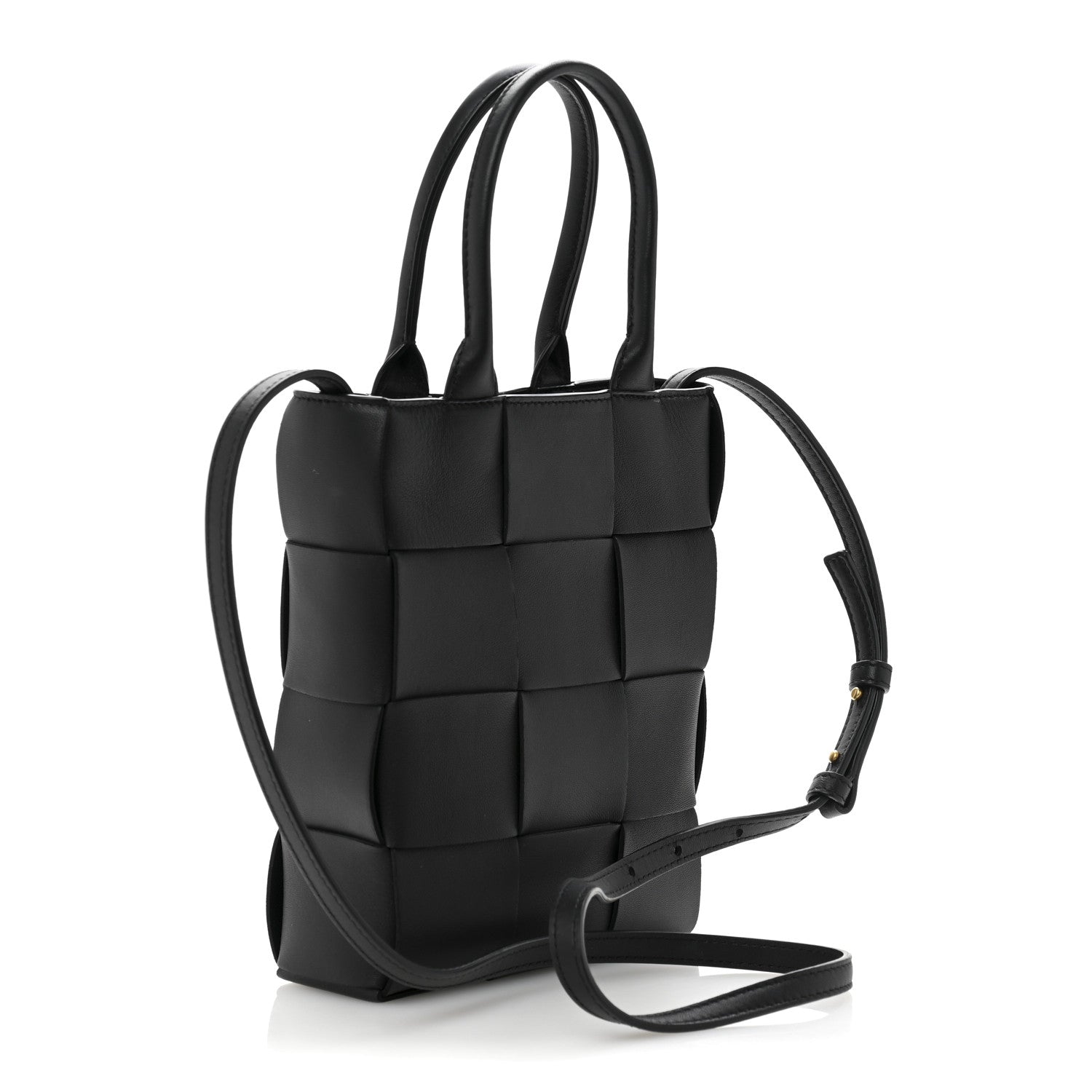 Bottega Veneta Lambskin Maxi Intrecciato Mini North South Cassette Tote Black 3 of 12