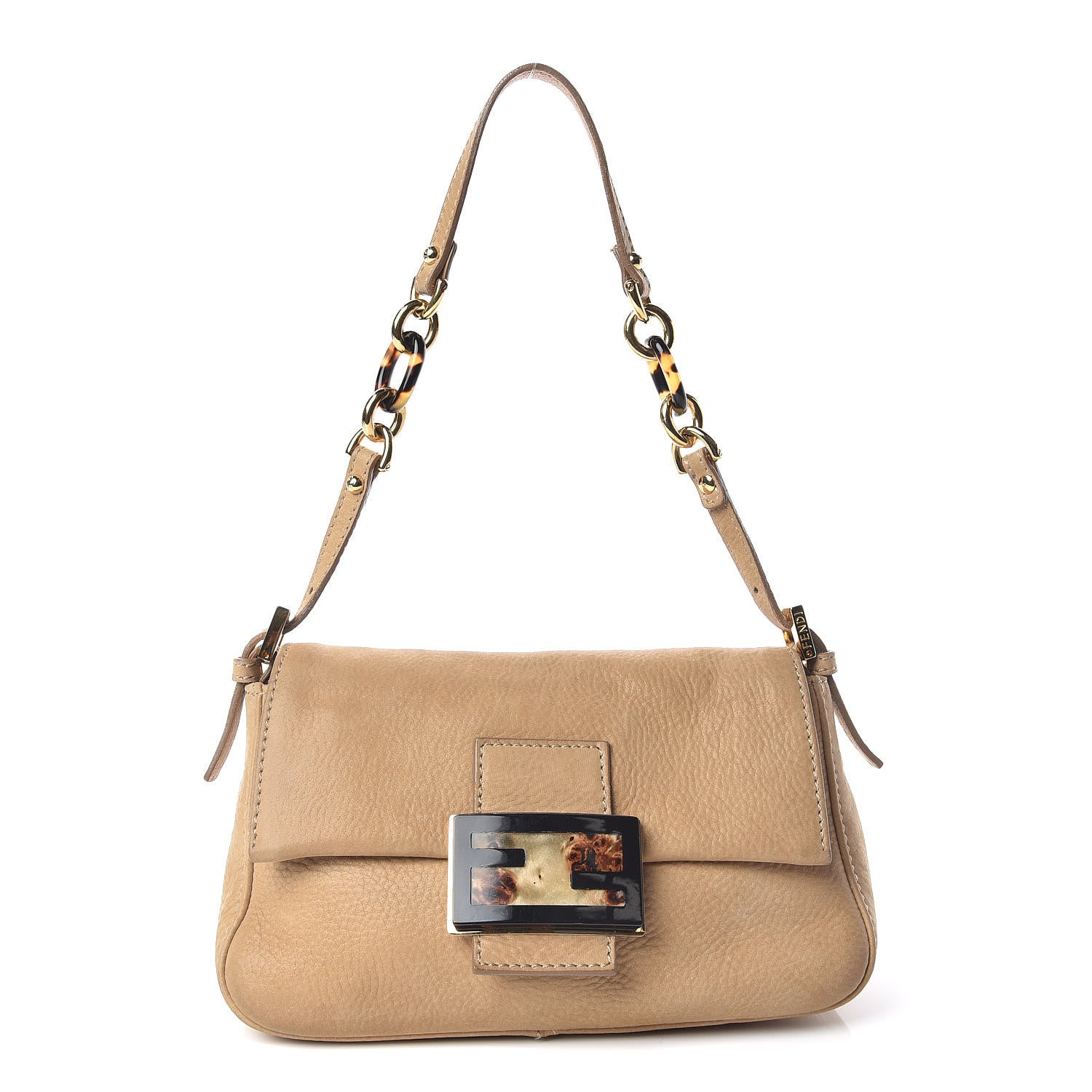 Fendi Vitello Savana Mini Mama Baguette Caramello Tartaruga Natural 1 of 18