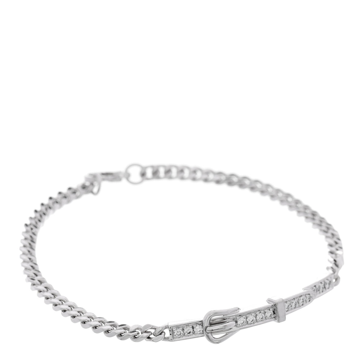 Hermes 18K White Gold Diamond Etriviere Bracelet 1 of 4