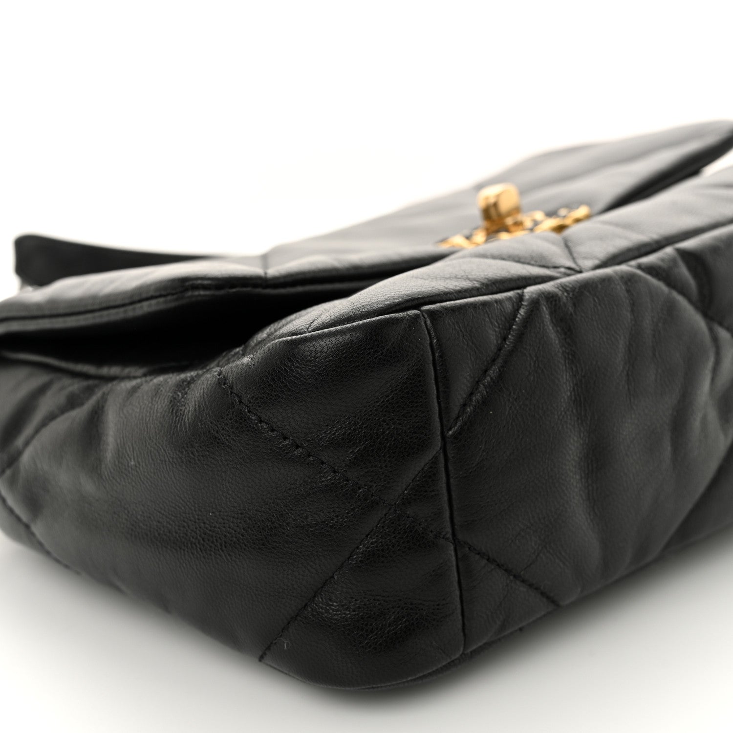 Chanel Shiny Goatskin Quilted Medium Chanel 19 Flap Black 9 of 11