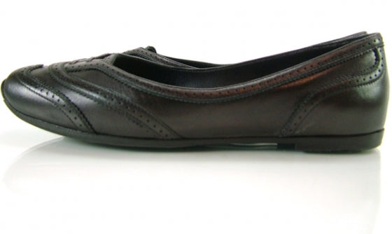 Bottega Veneta Leather Wing Tip Flats 35 Nero 2 of 7