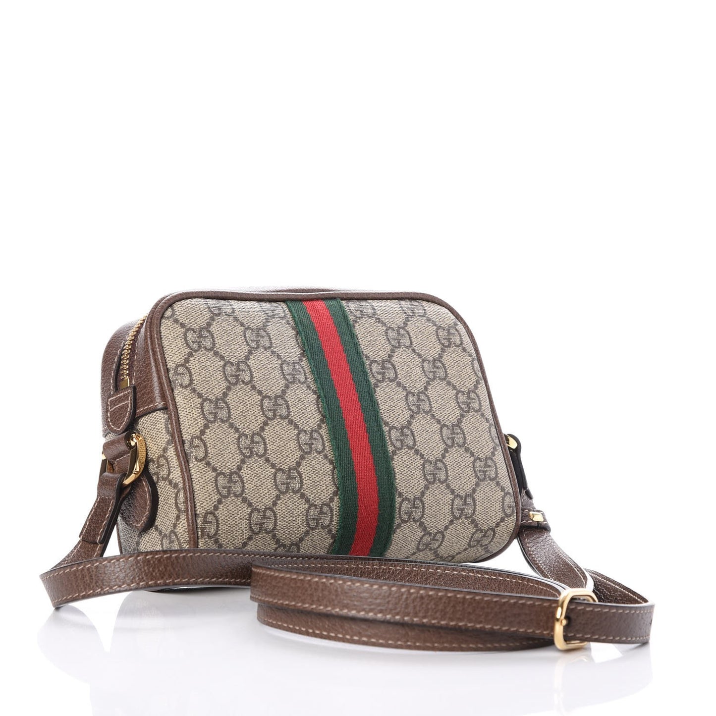 GG Supreme Monogram Web Mini Ophidia Shoulder Bag Brown