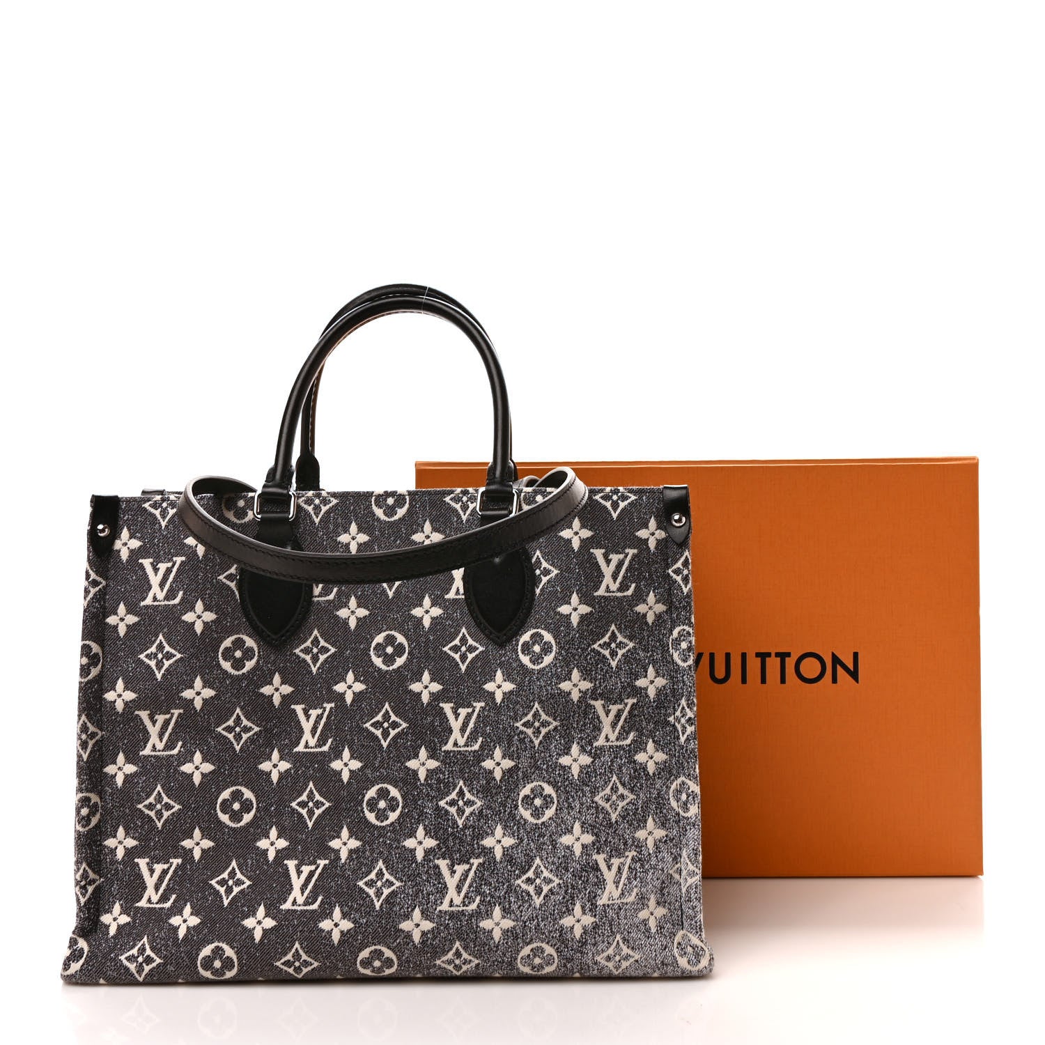 Louis Vuitton Monogram Jacquard Denim Onthego MM Gray 9 of 9