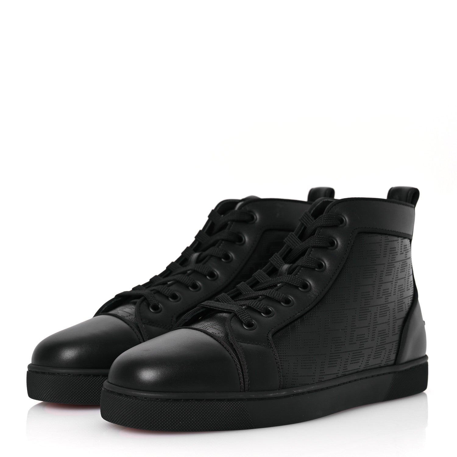 Christian Louboutin Calfskin Techno Perforated CL Mens Louis Orlato Flat Sneakers 43 Black 4 of 12