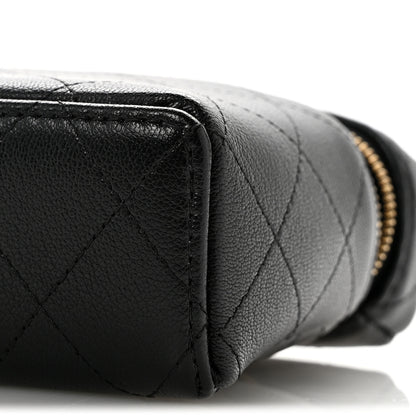 Chanel Goatskin Quilted Top Handle Slim Vanity With Chain Black 10 of 11