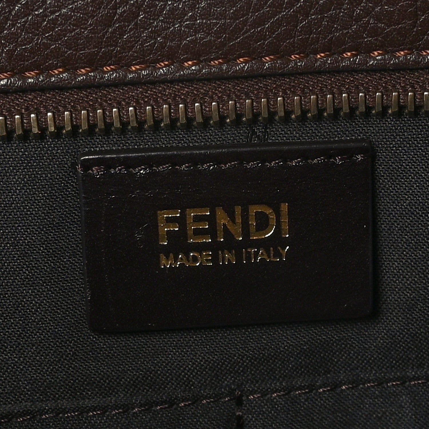 Fendi Zucca Vitello Artic Medium Shopping Tote Tobacco Castagna 6 of 9
