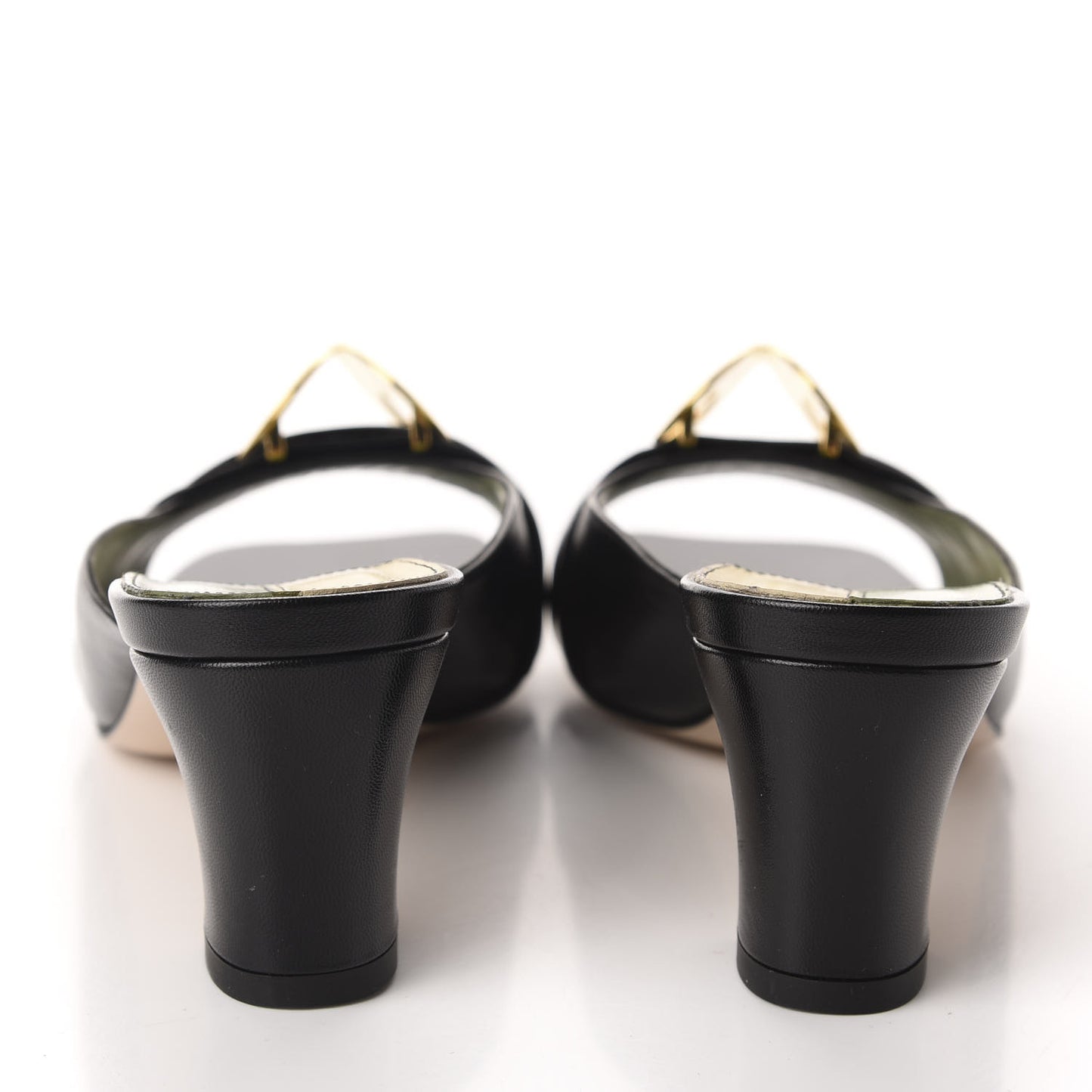 Malaga Kid Half Moon GG Square Toe Slide Sandals 36.5 Black